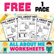 All About Me Worksheets | Back to School Activities for Preschool & Kindergarten