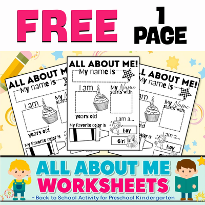 All About Me Worksheets | Back to School Activities for Preschool & Kindergarten