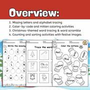Christmas Activity Worksheets | Fun Holiday Literacy & Math for Kids