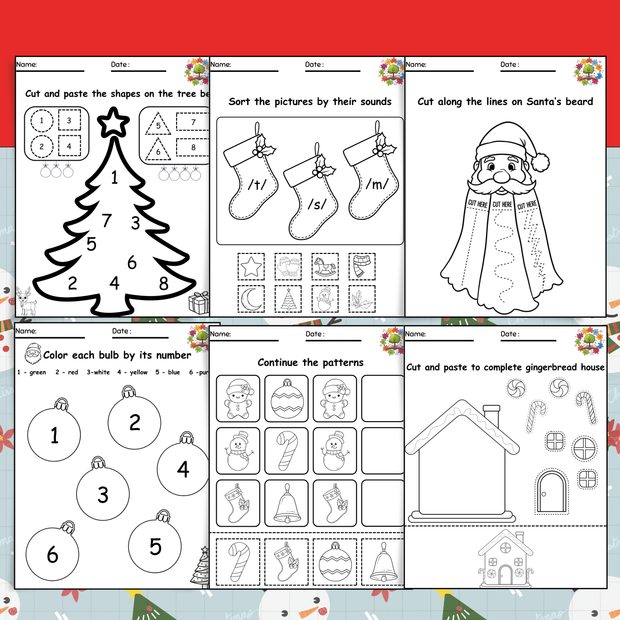 Christmas Literacy & Math Worksheets | Fun Holiday Learning Activities for Kids