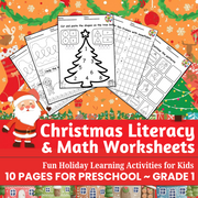 Christmas Literacy & Math Worksheets | Fun Holiday Learning Activities for Kids