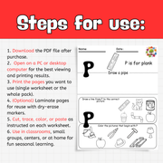 Construction Worker Community Helper | Letter P Worksheets | Preschool & Kindergarten