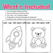 Cut and Paste Worksheets | Fine Motor Skills Activities for Preschool & Kindergarten