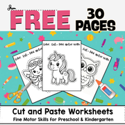 Cut and Paste Worksheets | Fine Motor Skills Activities for Preschool & Kindergarten