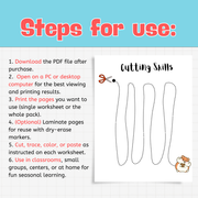 Cutting Skills Worksheets | Scissor Practice Activities for Preschool & Kindergarten