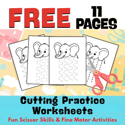 Cutting Practice Worksheets | Fine Motor Scissor Skills Activities for Kids
