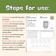 Mail Carrier Community Helper | Letter N Worksheets for Preschool and Kindergarten - PDF