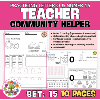 Teacher Community Server | Classroom Theme | Letter O Tracing, Counting & Coloring Activities  for Preschool and Kindergarten - PDF