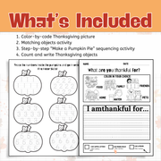 Thanksgiving Morning Tub Worksheets | Math, Literacy & Fine Motor Activities - FREE