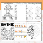 Thanksgiving Morning Tub Worksheets | Math, Literacy & Fine Motor Activities - FREE