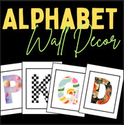 Alphabet wall decor – A–Z classroom posters with bright ABC letters, printable alphabet art PDF for preschool, kindergarten, and homeschool learning spaces