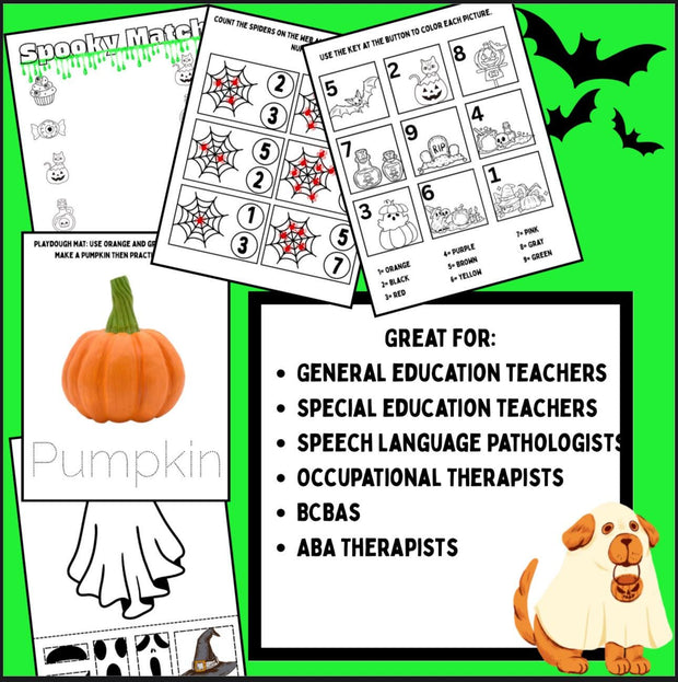 October morning tubs for preschool and kindergarten | Halloween activities | no-prep printable worksheets | early learning centers | PDF download educational resource