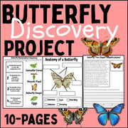 Butterfly life cycle and identification activity pack – 10-page printable science resource for kids with reading, writing, and sequencing worksheets