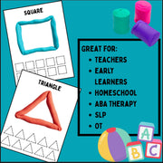 Shape playdough mats printable | 10 shape tracing sheets for preschool, ABA therapy, homeschool, and early learning fine motor activity