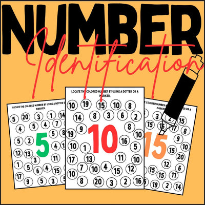 Number identification worksheets 1-20 | dot marker and color by number activities | fine motor, counting practice for preschool, special education, and ABA