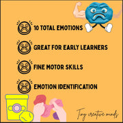 Emotions playdough mats printable – 10 feelings faces activity for kids, SEL preschool and pre-K resource, fine motor learning tool