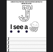 Alphabet maze and tracing book – A–Z letter practice worksheets for preschool and kindergarten, printable ABC learning activities for kids