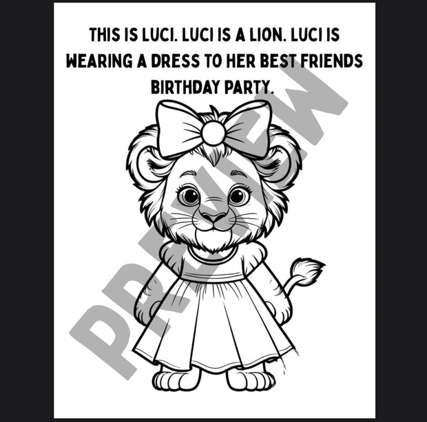 Preschool literacy coloring book – read and find activities with community helpers, animal worksheets, and following directions practice, printable PDF for kids