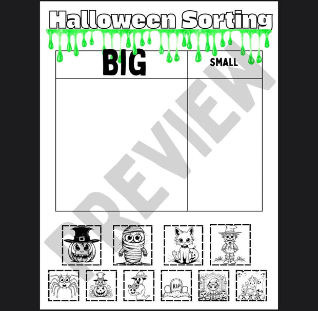 October morning tubs for preschool and kindergarten | Halloween activities | no-prep printable worksheets | early learning centers | PDF download educational resource