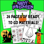 October morning tubs for preschool and kindergarten | Halloween activities | no-prep printable worksheets | early learning centers | PDF download educational resource