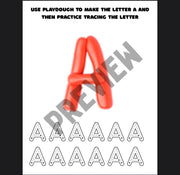 Alphabet playdough mats with tracing – A–Z letter formation printable for preschool fine motor practice, homeschool and classroom learning resource