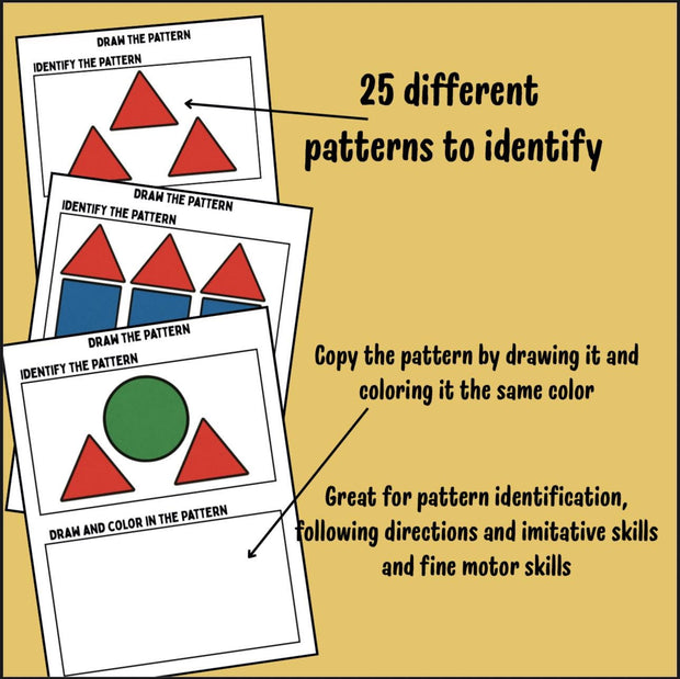 Shape & Pattern Recognition Worksheets: Fine Motor Skills (Printable Activities for Kids)