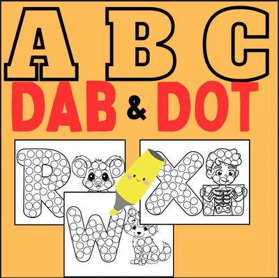 Alphabet dot marker activity pages A-Z | printable dab and dot worksheets for preschool | ABA therapy, speech therapy, occupational therapy, early learning resource