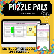 Puzzle Pals Digital Learning Game: Self-Checking Google Sheets Activity (Digital Download)
