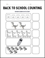 Free back to school counting worksheets | printable math activity for kids | preschool and kindergarten number practice PDF