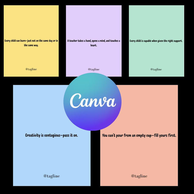 100 editable teacher quotes Canva templates | motivational and inspirational classroom posters | back to school teacher gift printable