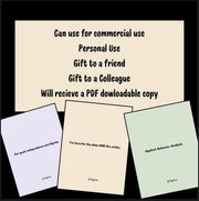 100 ABA therapy quotes | printable PDF and Canva editable templates | motivational wall art posters for BCBA, RBT, therapist office decor