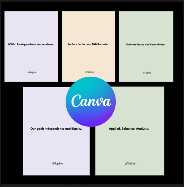 100 ABA therapy quotes | printable PDF and Canva editable templates | motivational wall art posters for BCBA, RBT, therapist office decor