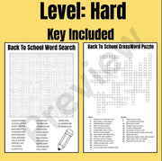 Back to school crossword puzzle and word search poster | 27x40 classroom wall activity | first week of school game and teacher icebreaker