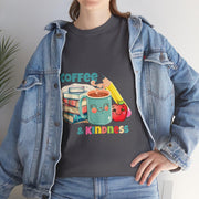 Coffee & Kindness Teacher T-Shirt: Unisex Heavy Cotton Back to School Tee