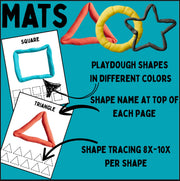 Shape playdough mats printable | 10 shape tracing sheets for preschool, ABA therapy, homeschool, and early learning fine motor activity