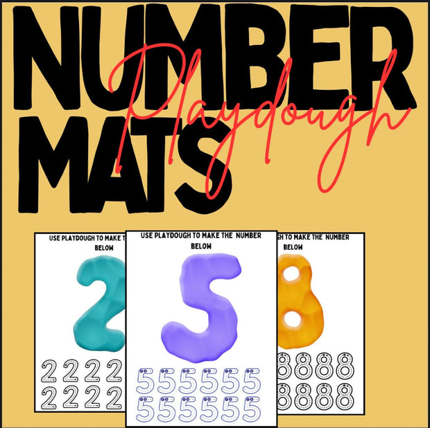 Playdough number mats 0-9 printable | fine motor skills, number tracing and counting practice for preschool, special education, ABA, OT, SLP, kindergarten