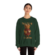 Teaching Bear Crewneck Sweatshirt - Perfect for Educators, Cozy Gift for Teachers, Classroom Style, Cute Coffee Lover Sweatshirt