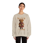 Teaching Bear Crewneck Sweatshirt - Perfect for Educators, Cozy Gift for Teachers, Classroom Style, Cute Coffee Lover Sweatshirt