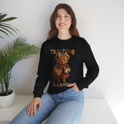 Teaching Bear Crewneck Sweatshirt - Perfect for Educators, Cozy Gift for Teachers, Classroom Style, Cute Coffee Lover Sweatshirt