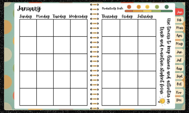 Groovy Digital Teacher Planner | Editable & Printable Classroom Organizer | Polka Dot Theme
