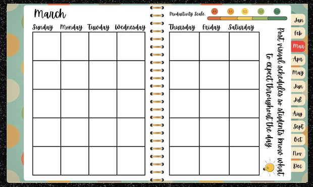 Groovy Digital Teacher Planner | Editable & Printable Classroom Organizer | Polka Dot Theme
