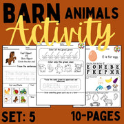 Barn Animals Preschool Activity Pack | Farm Worksheets for Kids, Counting, Letters & Shapes Printables