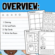 CVC Word Work Pack: Phonics Cut & Paste, Clip Cards, Write the Room