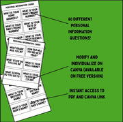 Personal Information Question Cards | PDF + Editable Digital Copy | Life Skills & Special Education