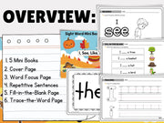 Fall Sight Word Mini Books: Reading Practice for Grades 1-3 (Printable)