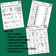 Alphabet & Numbers Preschool Activity Pack A–I | Set 10 | Printable Worksheets for Kids