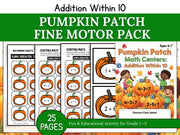 Pumpkin Patch Math Centers: Addition to 10, Shape Tracing