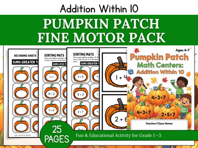 Pumpkin Patch Math Centers: Addition to 10, Shape Tracing
