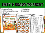 Pumpkin Patch Math Centers: Addition to 10, Shape Tracing