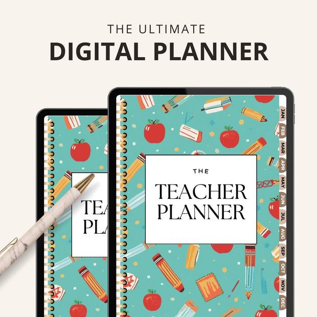 Digital Teacher Planner PDF | Motivational Calendar with Quotes, Notes & To-Do Pages | Printable Teacher Organizer